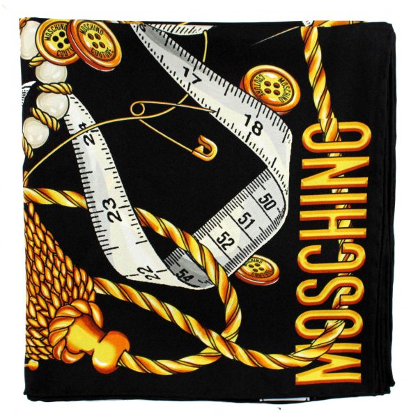 Moschino Scarf Couture Design - Large Square Silk Foulard SALE For Sale