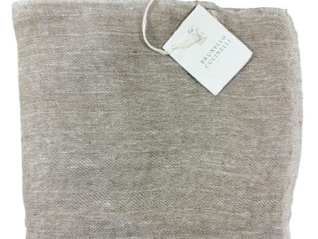 Brunello Cucinelli Linen Scarf Taupe Gray - Luxury Women Designer Shawl SALE Sale