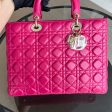 Lady Large Cannage Lambskin Hot Pink Gold Hardware Cheap