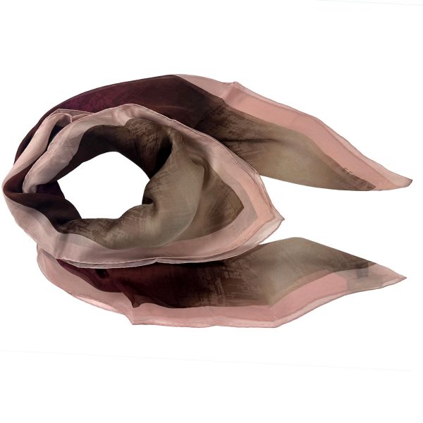 Elie Saab Scarf Taupe Pink Signature Design - Extra Large Square Chiffon Silk Shawl SALE Online now