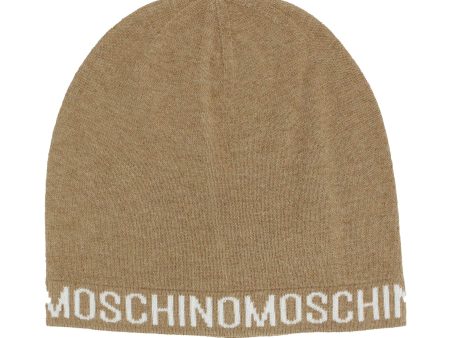 Moschino Hat Beige Wool Cashmere Beanie - Women Collection FINAL SALE For Cheap