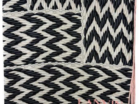 Lanvin Scarf Gray Pink Herringbone Design - Twill Silk Scarf Online Hot Sale