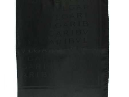 Bvlgari Scarf Black Logomania Design - Twill Silk Shawl SALE For Sale