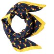 Lanvin Scarf Signature Black Yellow Orange Design - Twill Silk Designer Scarf Sale