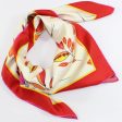 Kiton Scarf White Red Yellow Floral - Twill Silk Square Women Foulard Online now