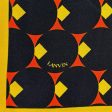 Lanvin Scarf Signature Black Yellow Orange Design - Twill Silk Designer Scarf Sale