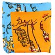 Loewe Madrid Scarf Orange Blue Design Paula s Ibiza - Large Twill Silk Square Scarf on Sale