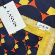 Lanvin Scarf Signature Black Yellow Orange Design - Twill Silk Designer Scarf Sale