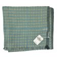 Agnona Scarf Seafoam Gray Check - Linen Silk Shawl For Sale