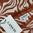 Lanvin Scarf Brown White Flowers Design - Extra Large 55 Inch Square Wrap FINAL SALE on Sale