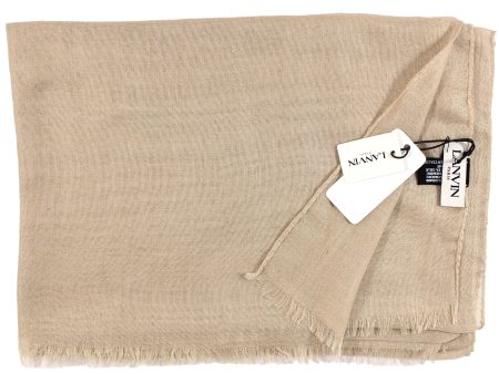 Lanvin Scarf Beige Solid - Cashmere Silk Shawl Discount