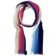 Missoni Scarf Blue Pink White Design - Women Wool Shawl Cheap