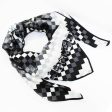 Kenzo Scarf Black White Design - Large Twill Silk Square Foulard SALE on Sale