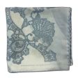 Ermanno Scervino Scarf Metal Blue Gray Ornamental Design - 27  Square Twill Silk Scarf SALE Online now