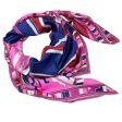 Leonard Paris Scarf Pink Design - Large 55 Inch Square Twill Silk Scarf Fashion