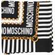 Moschino Scarf Black White Logo Design - Large Square Silk Foulard Discount