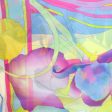 Leonard Paris Scarf Yellow Blue Pink Floral Design - Chiffon Silk Shawl Online Hot Sale