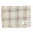 Agnona Scarf Beige Check Cashmere Linen Shawl  SALE Online