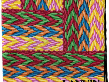 Lanvin Scarf Multi Colored Herringbone Design - Twill Silk Scarf Online