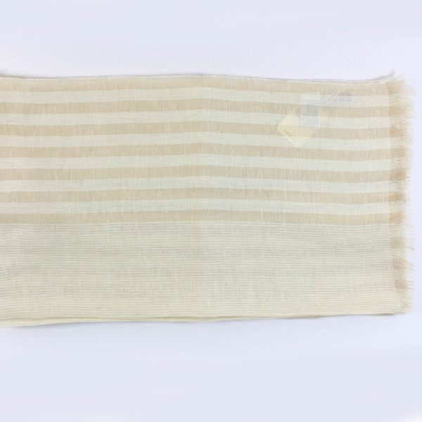 Agnona Scarf Beige Stripes - Linen Cashmere  Silk Shawl FINAL SALE For Sale