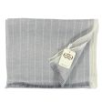 Agnona Scarf Gray Stripes Design - Luxury Linen Silk Shawl FINAL SALE on Sale