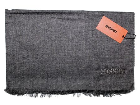 Missoni Scarf Charcoal Gray Design - Alpaca Silk Designer Shawl SALE Online Hot Sale