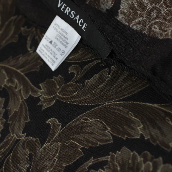 Versace Scarf Brown Baroque & Medusa  - Modal Cashmere Shawl SALE Online