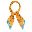 Loewe Madrid Scarf Orange Blue Design Paula s Ibiza - Large Twill Silk Square Scarf on Sale