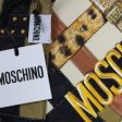 Moschino Small Scarf Brown Olive Belts With Gold MOSCHINO Design - Crepe Silk Cheap