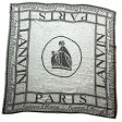 Lanvin Scarf Gray Signature Design - Extra Large 55 Inch Square Wool Silk Wrap FINAL SALE Online