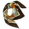 E. Marinella Scarf Brown Il Chiostro - Twill Silk Square Foulard SALE Online