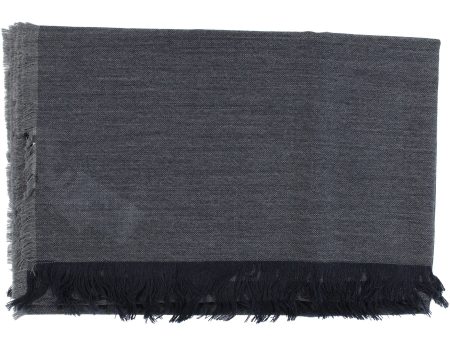 Lanvin Wool Scarf Dark Gray   Dark Blue SALE Online