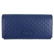 Gucci Large Leather Wallet Blue GG Design - Women Collection For Discount