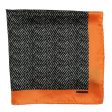 Missoni Small Silk Scarf Black Herringbone Orange SALE For Sale