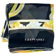 Leonard Paris Scarf Black Yellow Orange Floral Design - Chiffon Silk Shawl Online Hot Sale