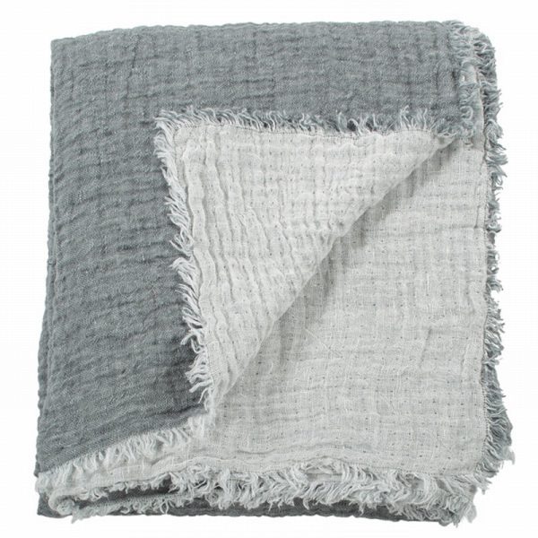 Steel Waffled Linen Throw Supply