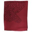 Kenzo Scarf Brick Red Logo Design - Modal Silk Shawl SALE For Cheap