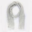 Agnona Linen Scarf Gray Check Design - Luxury Shawl FINAL SALE For Discount