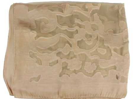 Elie Saab Scarf Taupe-Beige Laced Design - Chiffon Silk Shawl SALE Discount