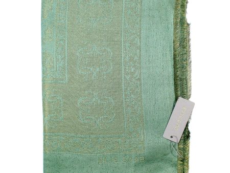 Elie Saab Scarf Light Green Floral - Extra Large Square Wool Silk Wrap For Discount