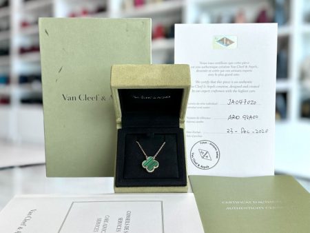 Van Cleef & Arpels VCA Vintage Alhambra Malachite 18K Yellow Gold Pendant Online Hot Sale