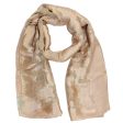 Elie Saab Scarf Taupe-Beige Laced Design - Chiffon Silk Shawl SALE Discount