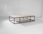 Metal Coffee Table with Bleached Wood top Online