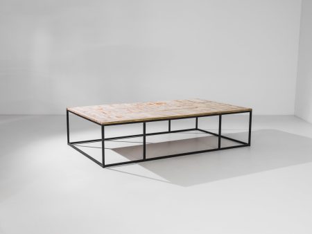 Metal Coffee Table with Bleached Wood top Online