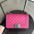 *Calfskin* Chanel Boy Small - Quilted Calfskin Boy Pink Ruthenium Silver Hardware Series 26 Fashion