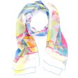 Leonard Paris Scarf Yellow Blue Pink Floral Design - Chiffon Silk Shawl Online Hot Sale