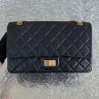 2.55 227 Large 31CM Quilted Calfskin Black Golden Hardware Series 14 For Discount