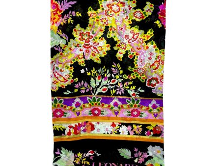 Leonard Paris Scarf Black Yellow Orange Floral - Chiffon Silk Shawl SALE Online Hot Sale