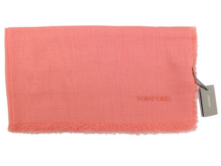 Tom Ford Scarf Peach Pink - Extra Large 55 Inch Square Wool Silk Wrap SALE Discount