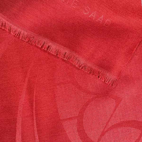 Elie Saab Scarf Red Logo - Wool Silk Designer Shawl SALE Discount